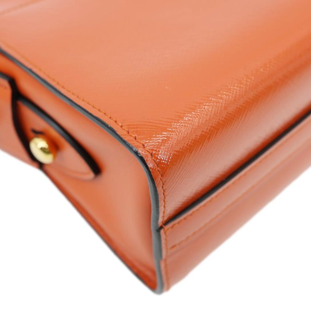 Prada  Esplanade Saffiano Vernice Leather Crossbody Bag Orange - Picture 8 of 15